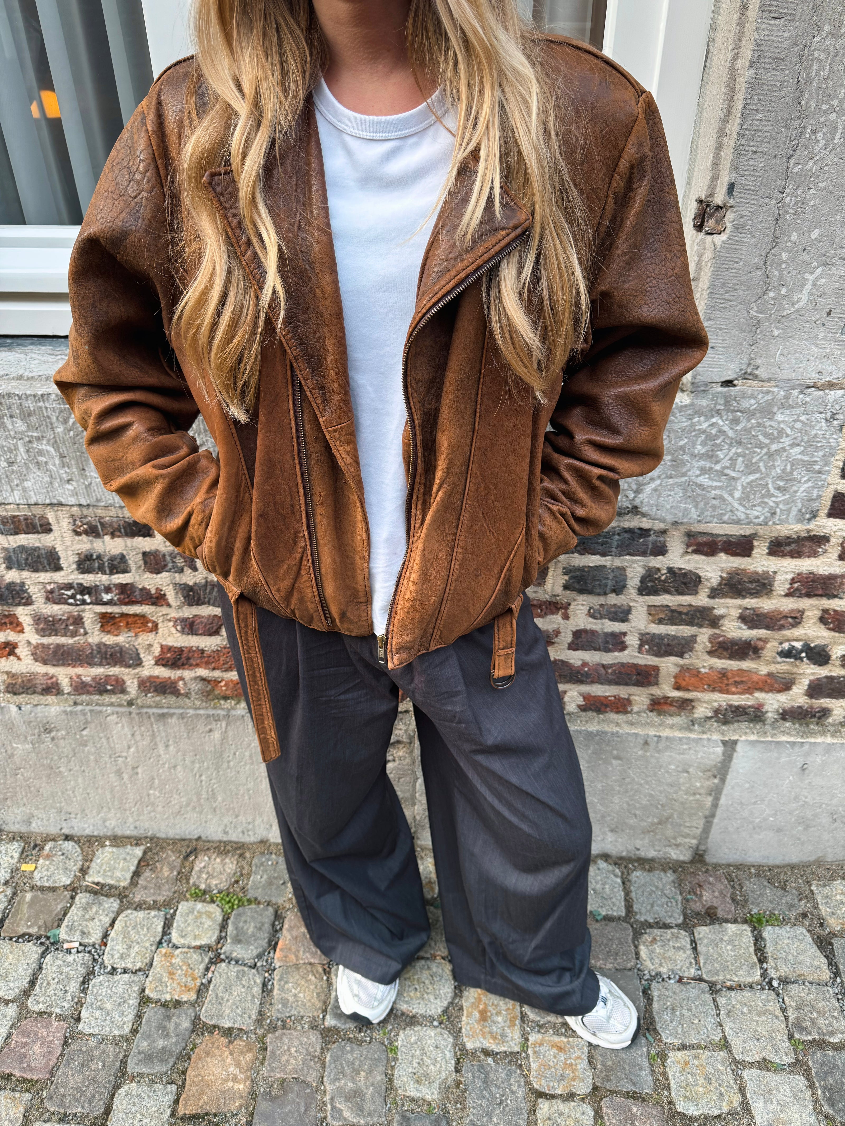 Vintage Aviator / Biker Leather Jacket