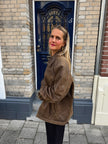Light Brown Oversized Leather Jacket