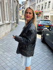 Oversized Leather Biker Jacket