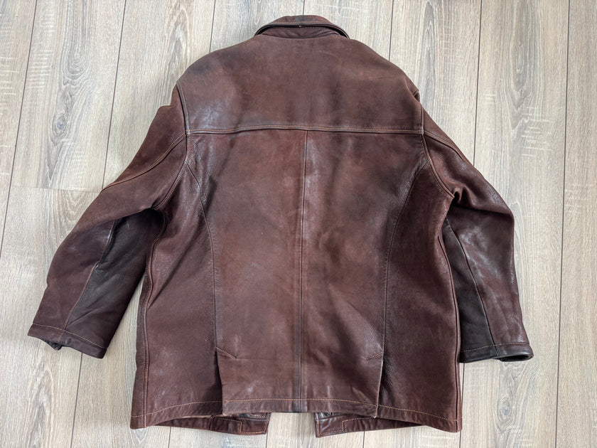 Oversized Oakwood Chestnut Brown Leather Jacket