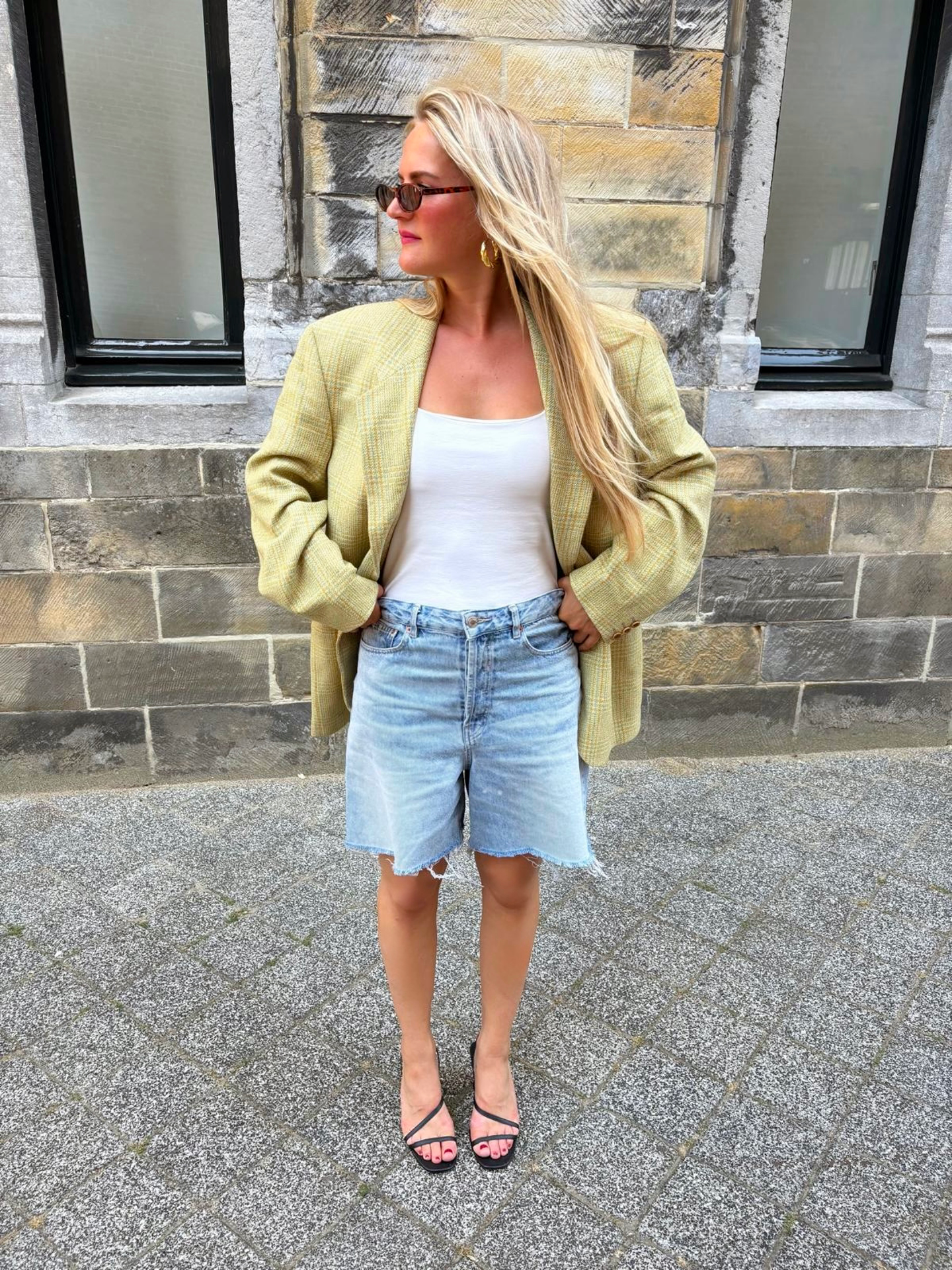 Khaki / Yellow / Beige Oversized Blazer