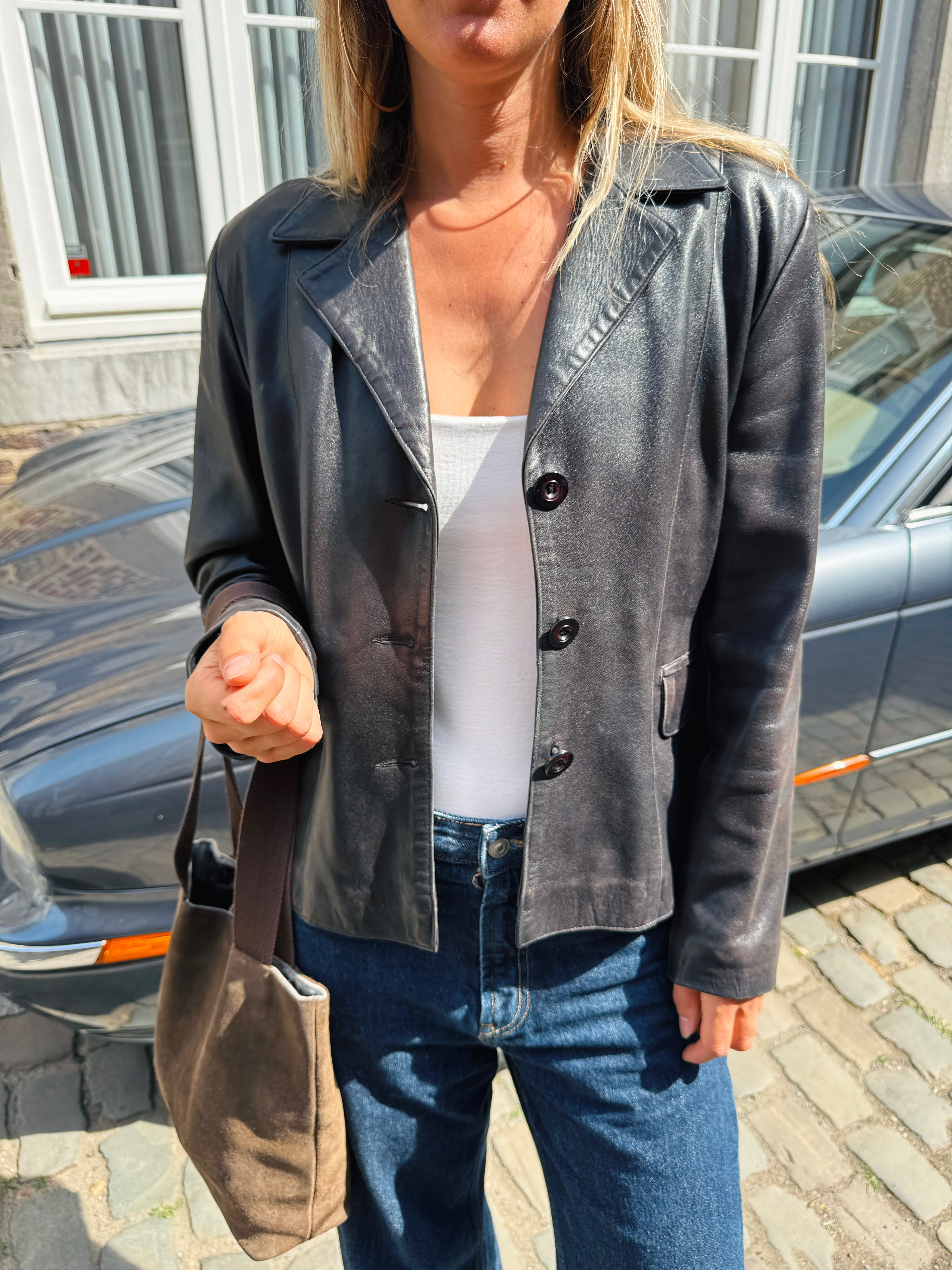 Chic & Short Brown Leather Jacket