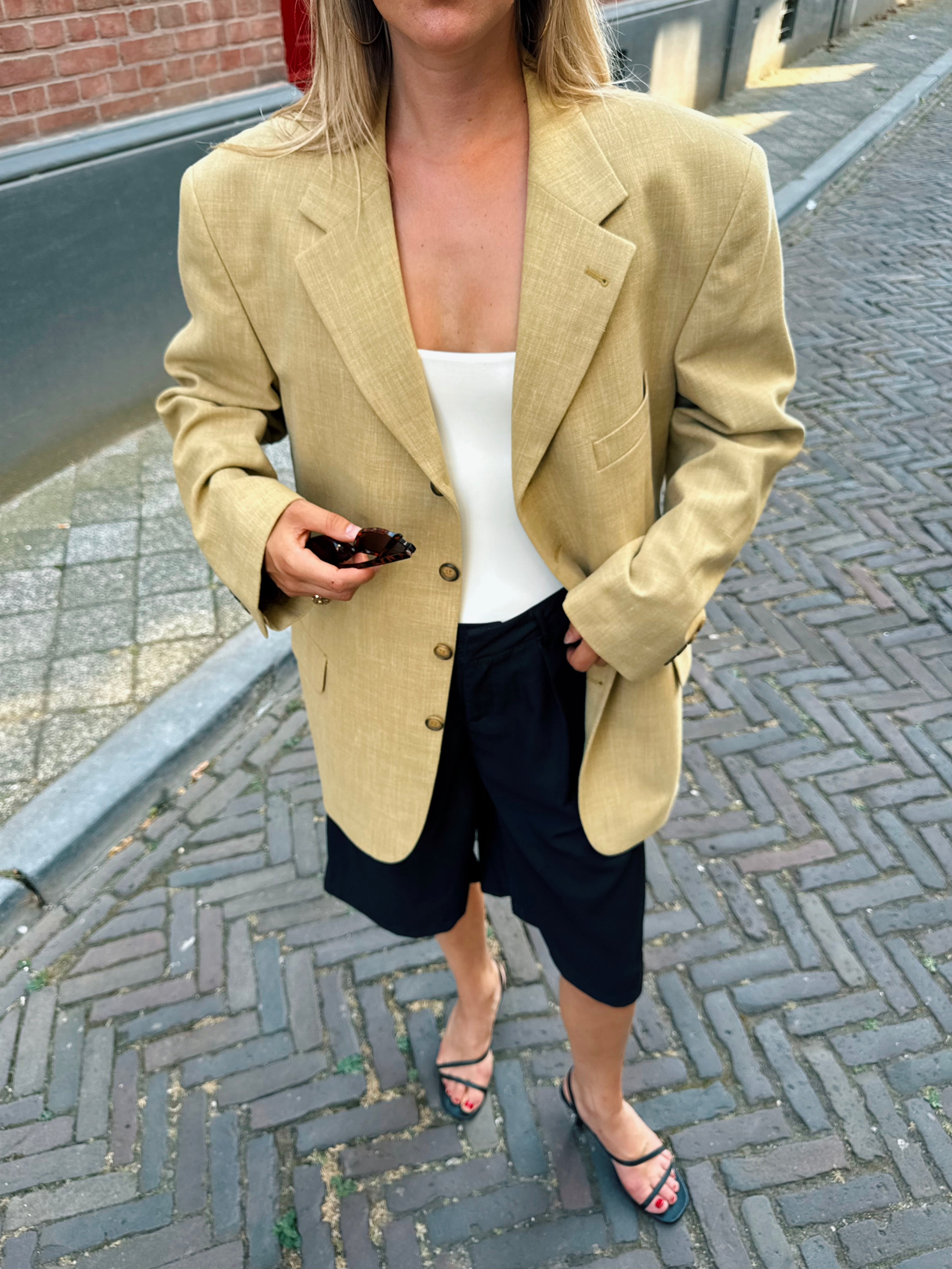 Beige Oversized Vintage Blazer