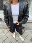 90s Black Leather Vintage Bomber Jacket