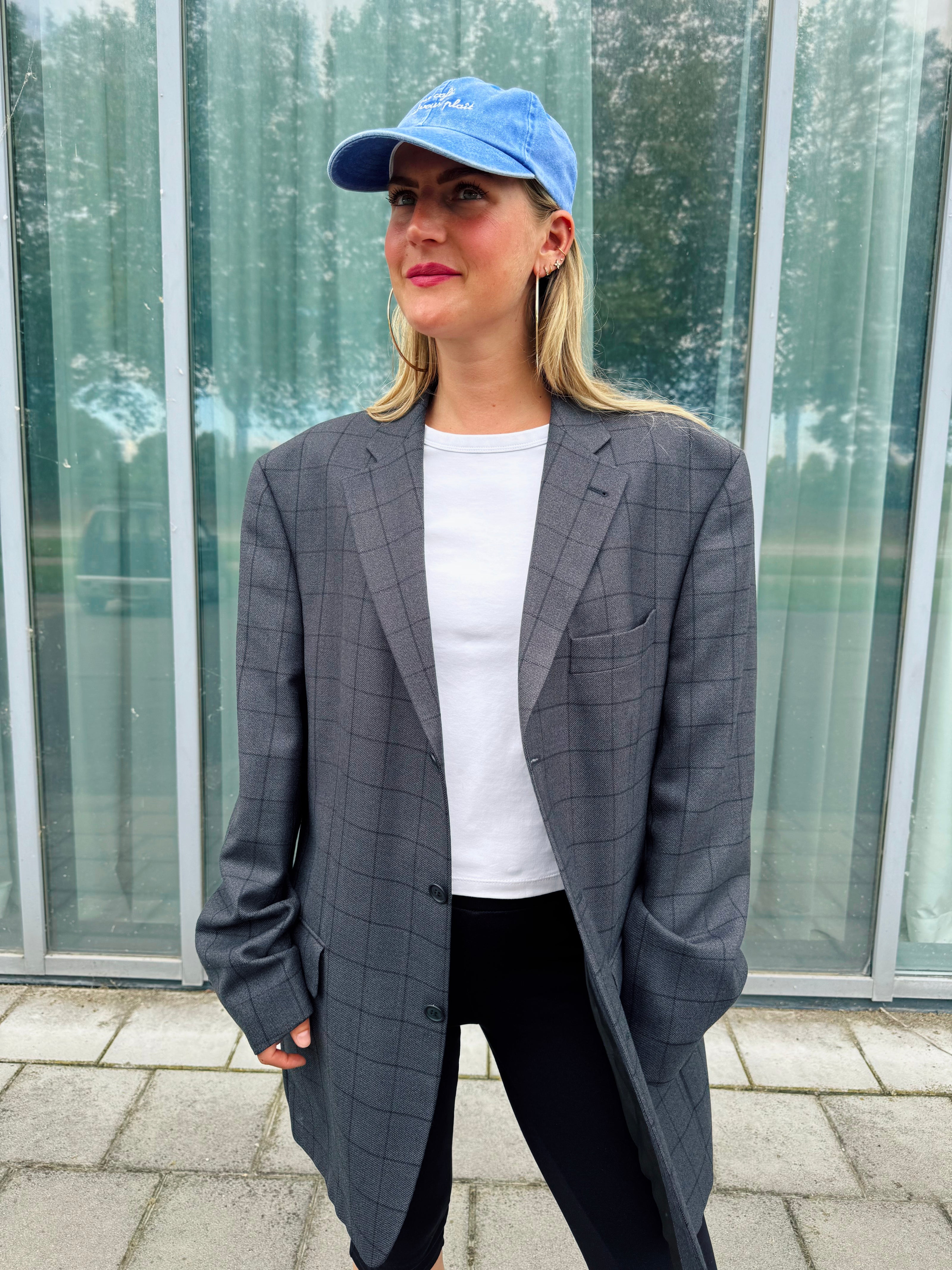 Dark Grey Checked Blazer