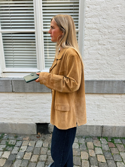 Beige Suede Vintage Coat