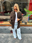 Trending Oversized Brown Suede Vintage Coat