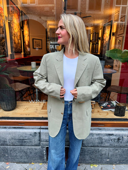 Light Khaki Beige Oversized Blazer