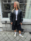 90s Black Leather Vintage Bomber Jacket