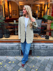 Light Khaki Beige Oversized Blazer