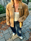 Oversized Beige Suede Vintage Jacket