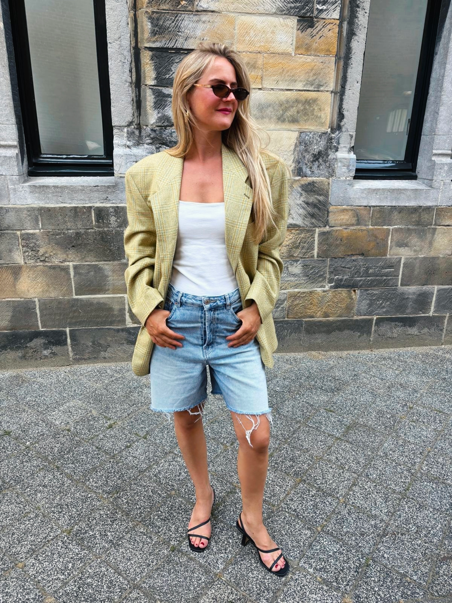 Khaki / Yellow / Beige Oversized Blazer