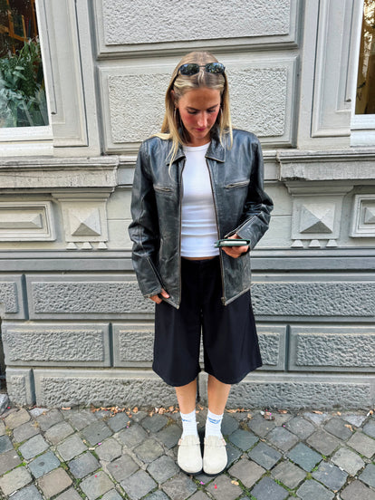 Distressed Black Vintage Leather Jacket