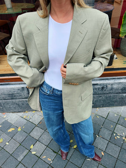 Light Khaki Beige Oversized Blazer