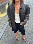 Brown Oversized Leather Jacket