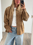 Beige Suede Oversized Vintage Jacket
