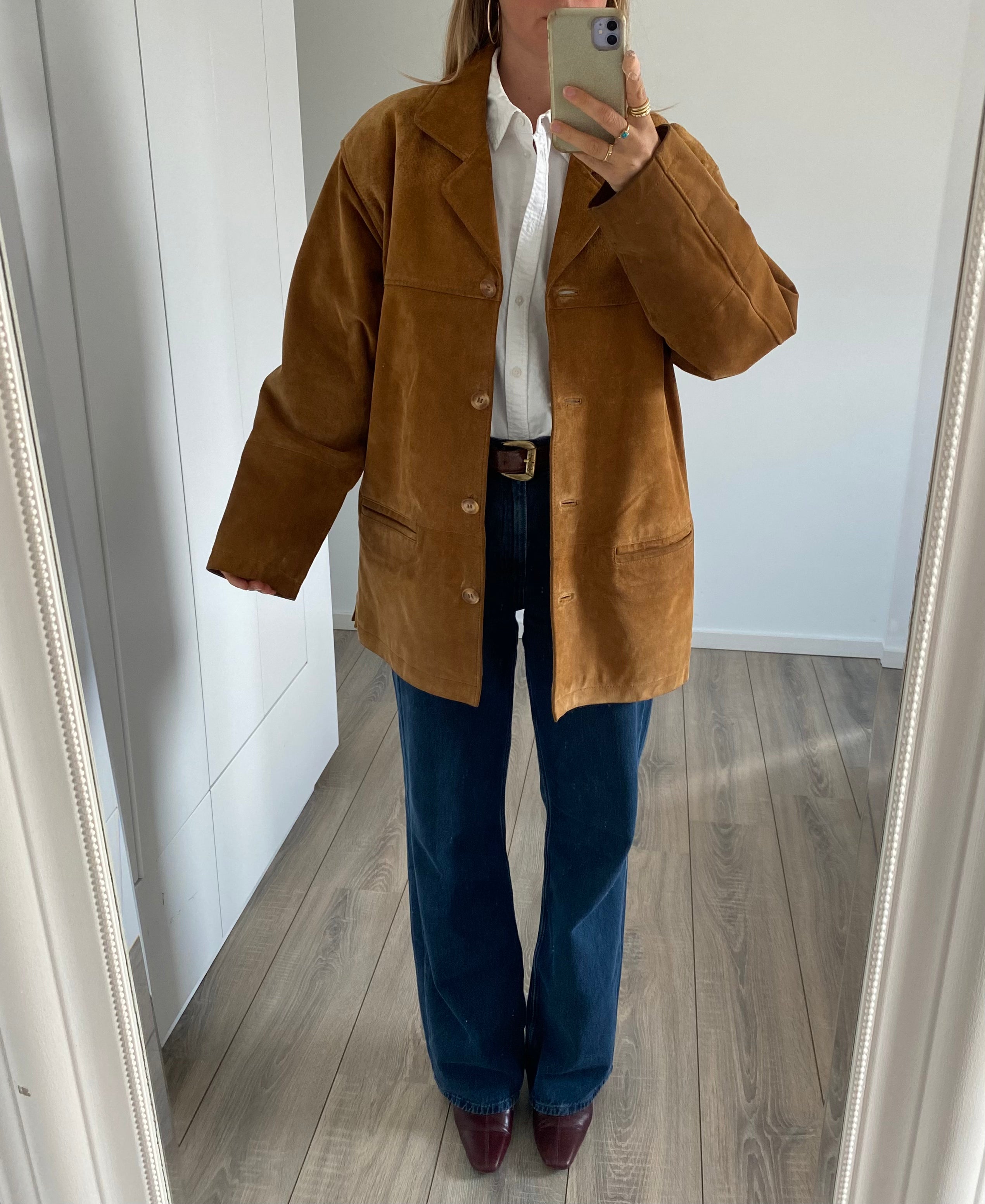 Camel / Golden Beige Suede Jacket