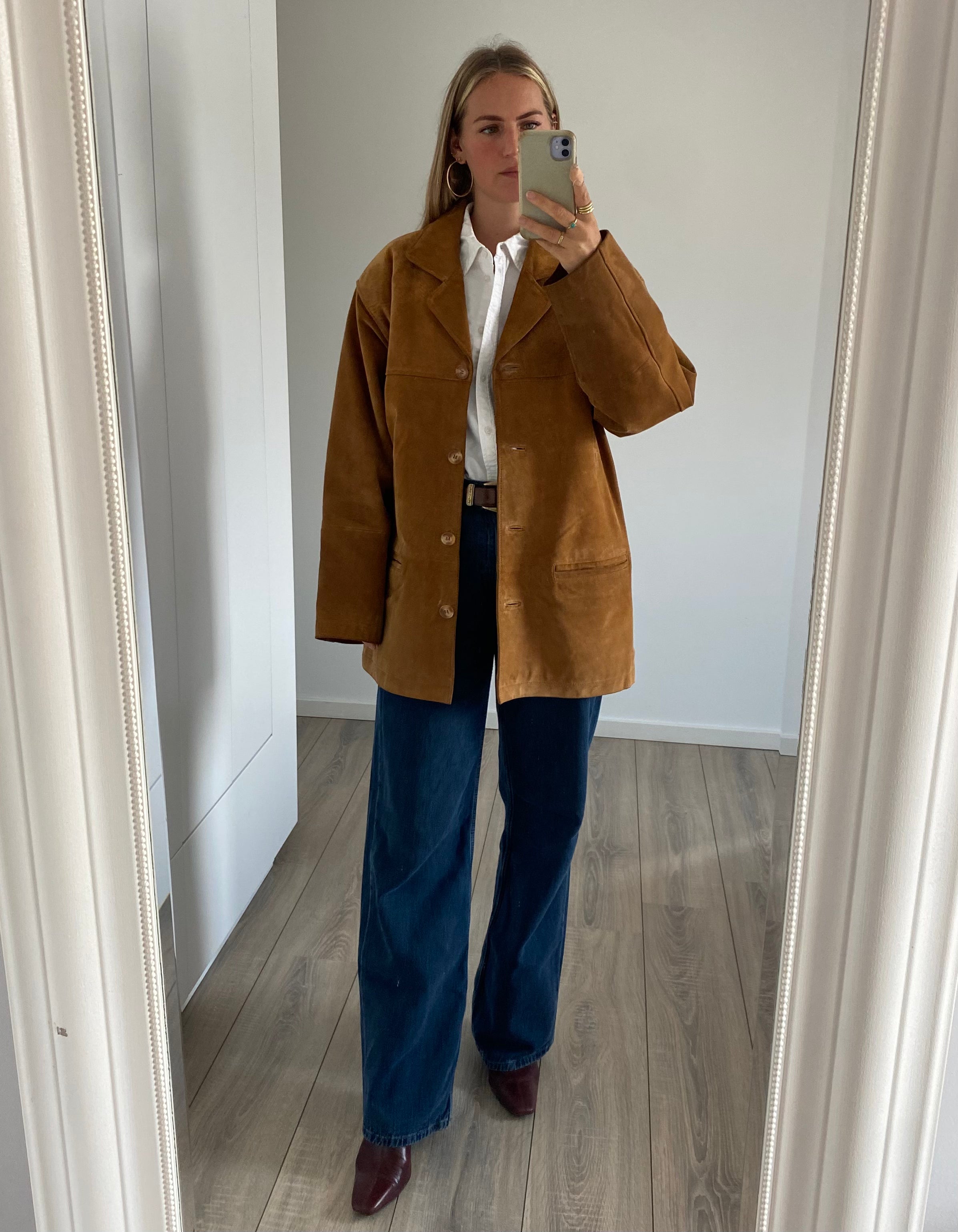 Camel / Golden Beige Suede Jacket