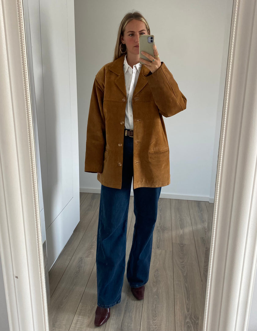Camel / Golden Beige Suede Jacket