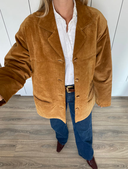 Camel / Golden Beige Suede Jacket