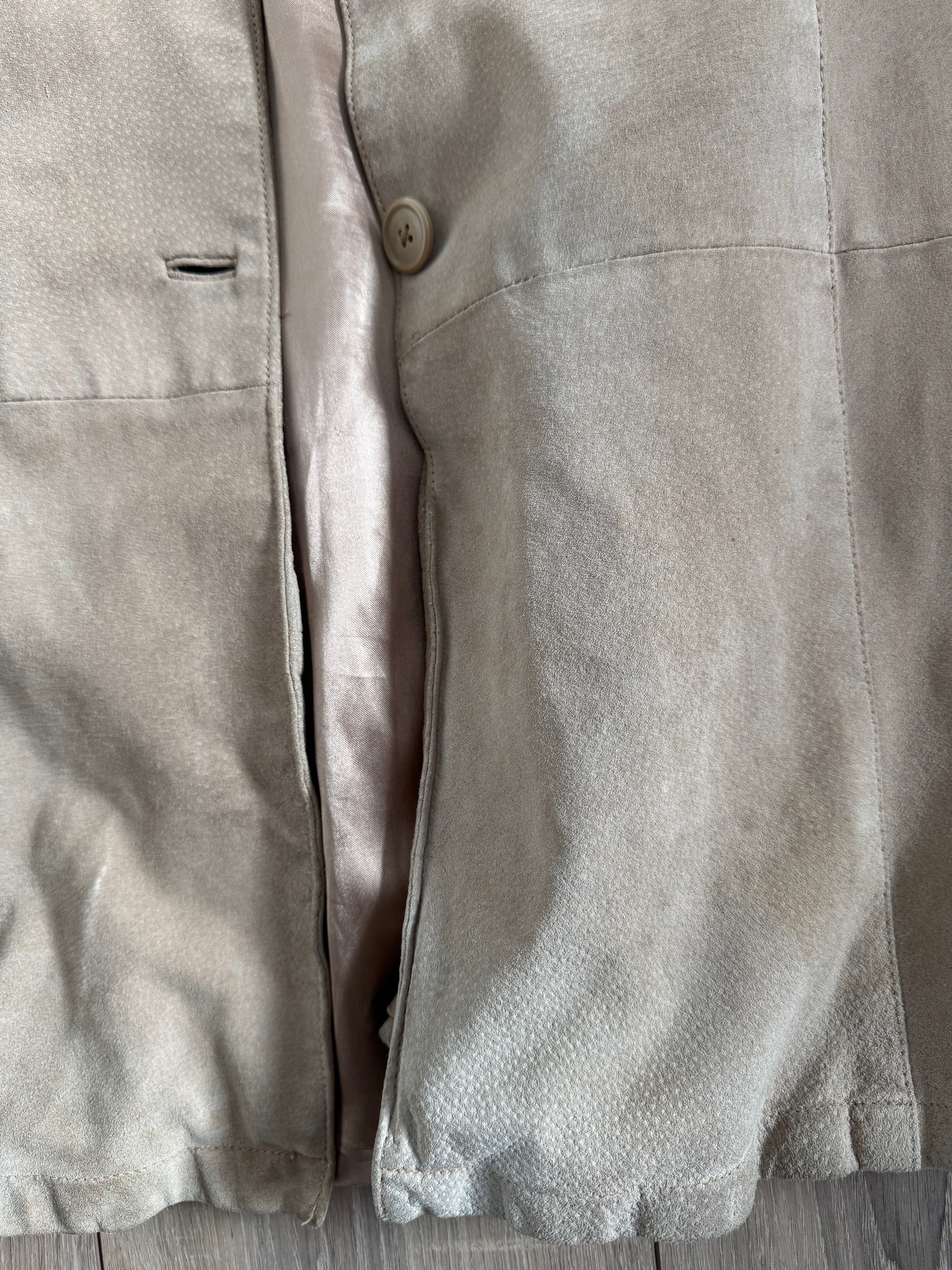 Light Beige Suede Vintage Trenchcoat