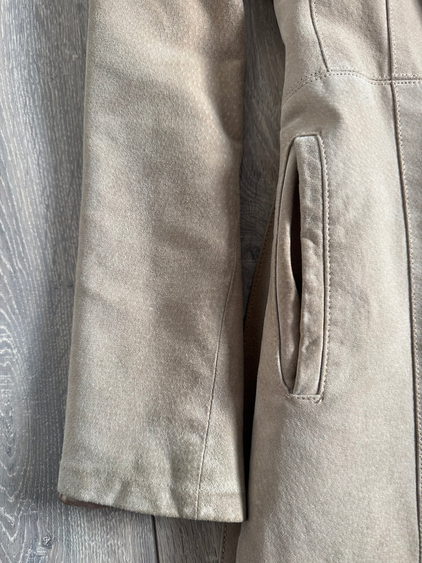 Light Beige Suede Vintage Trenchcoat