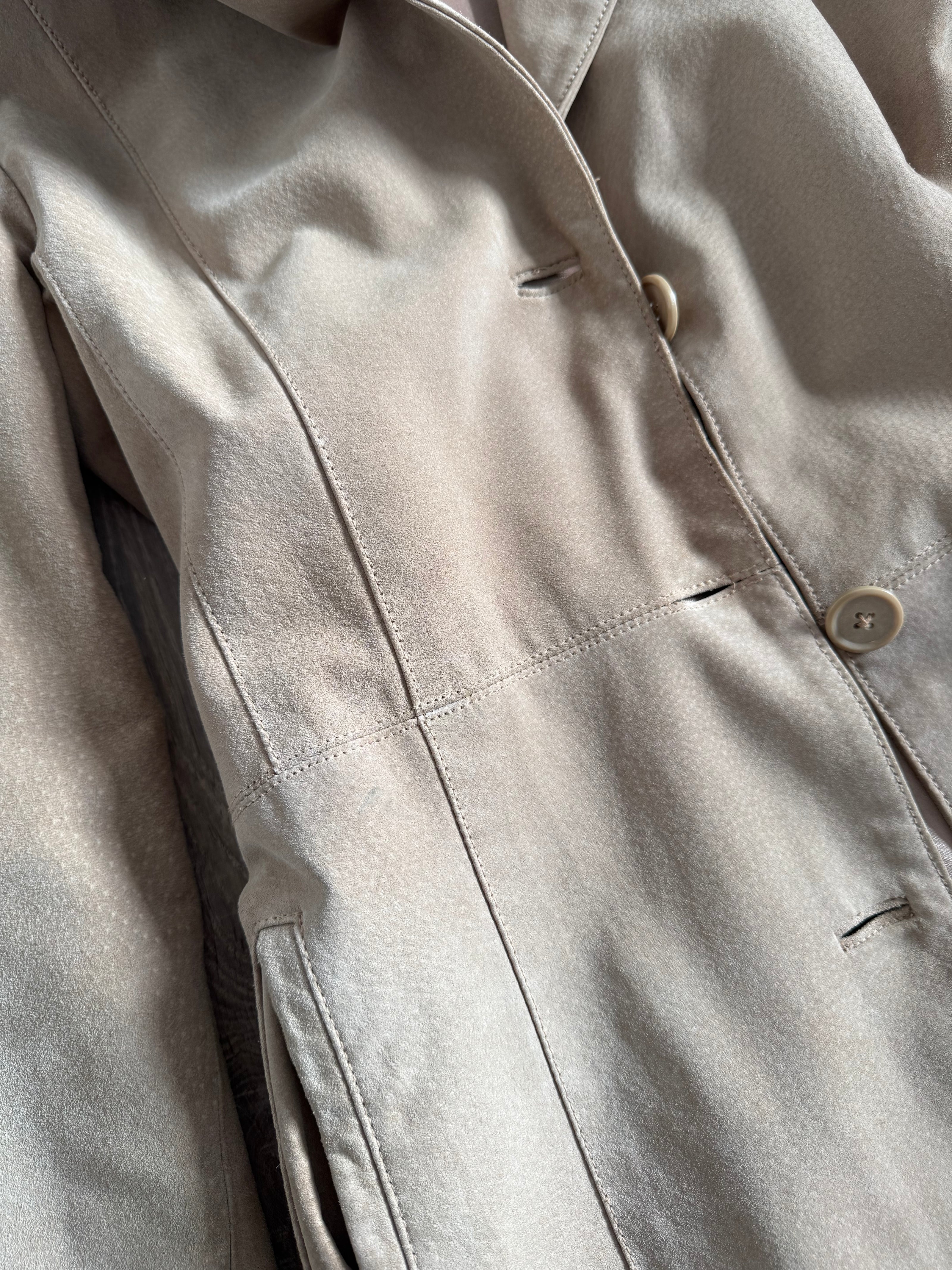Light Beige Suede Vintage Trenchcoat