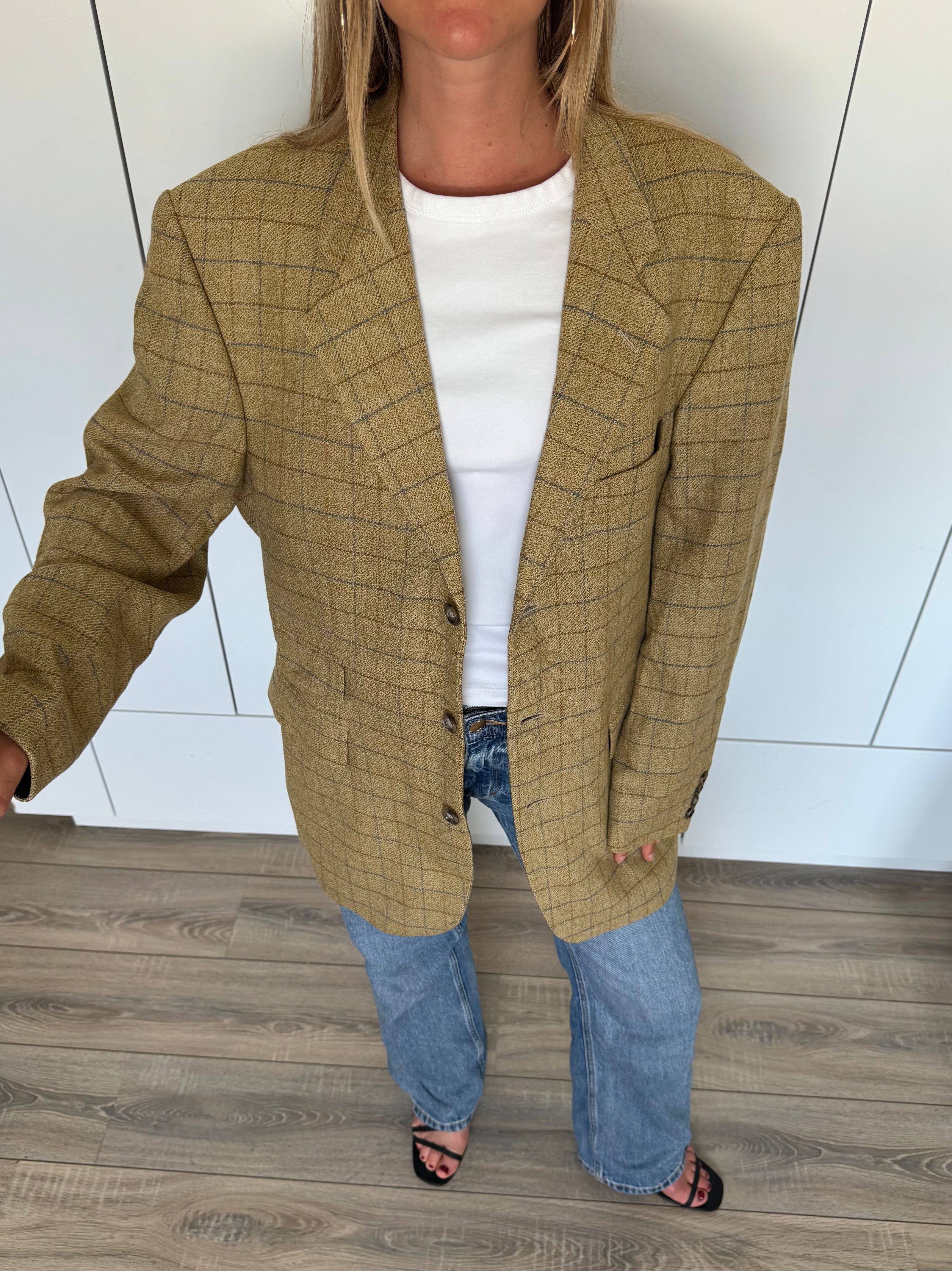 Oversized Checked Vintage Blazer