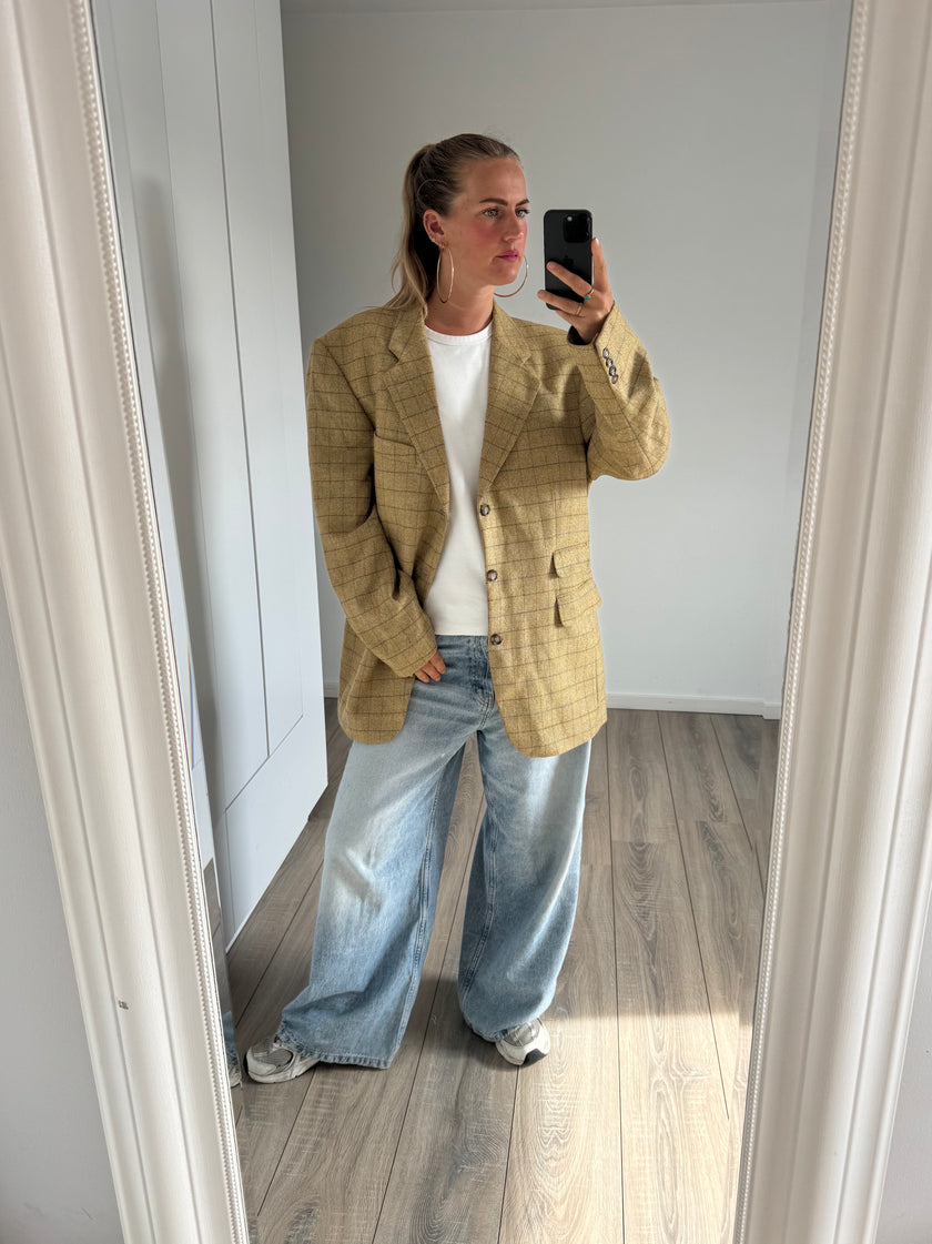 Oversized Checked Vintage Blazer