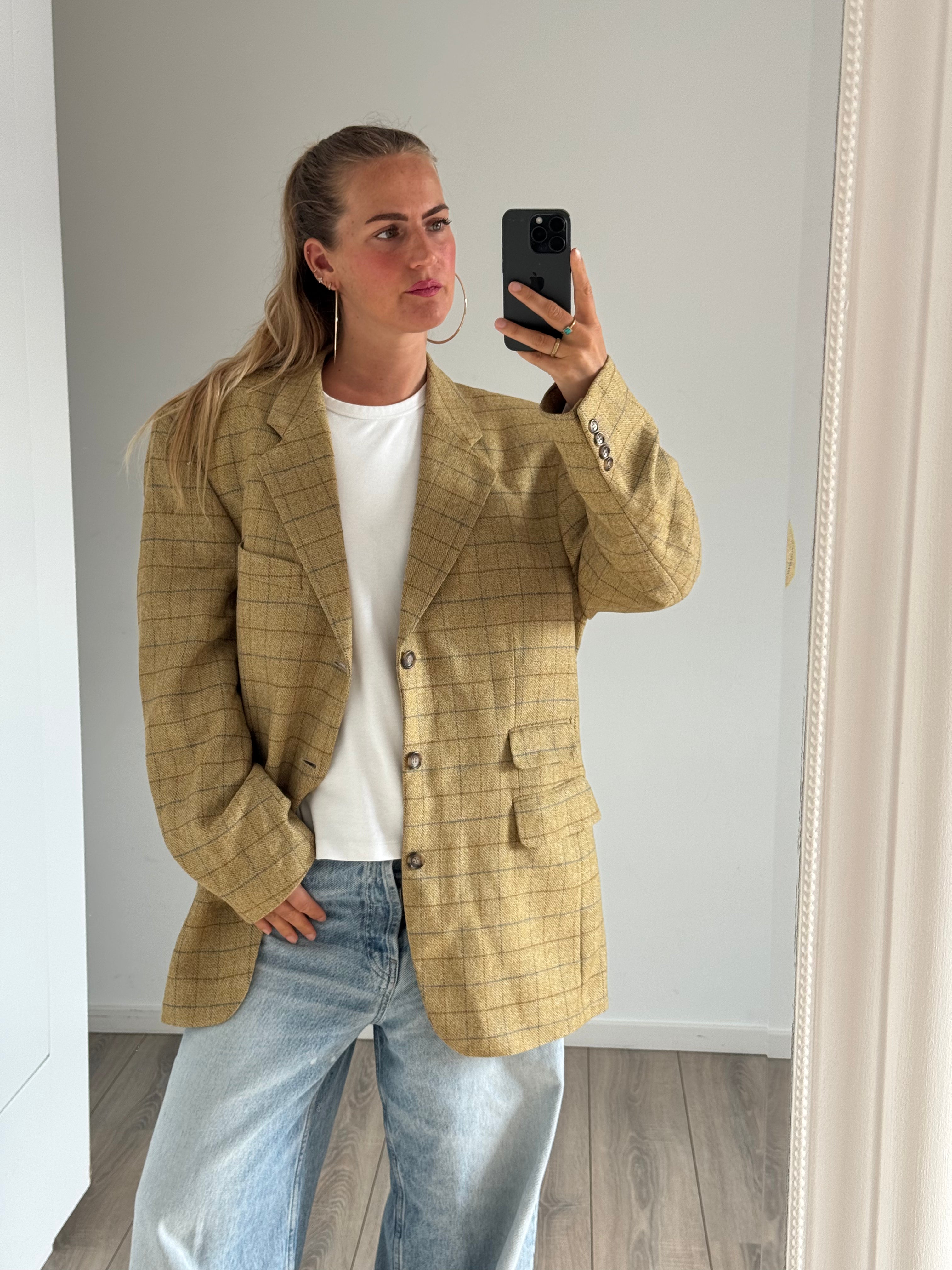 Oversized Checked Vintage Blazer
