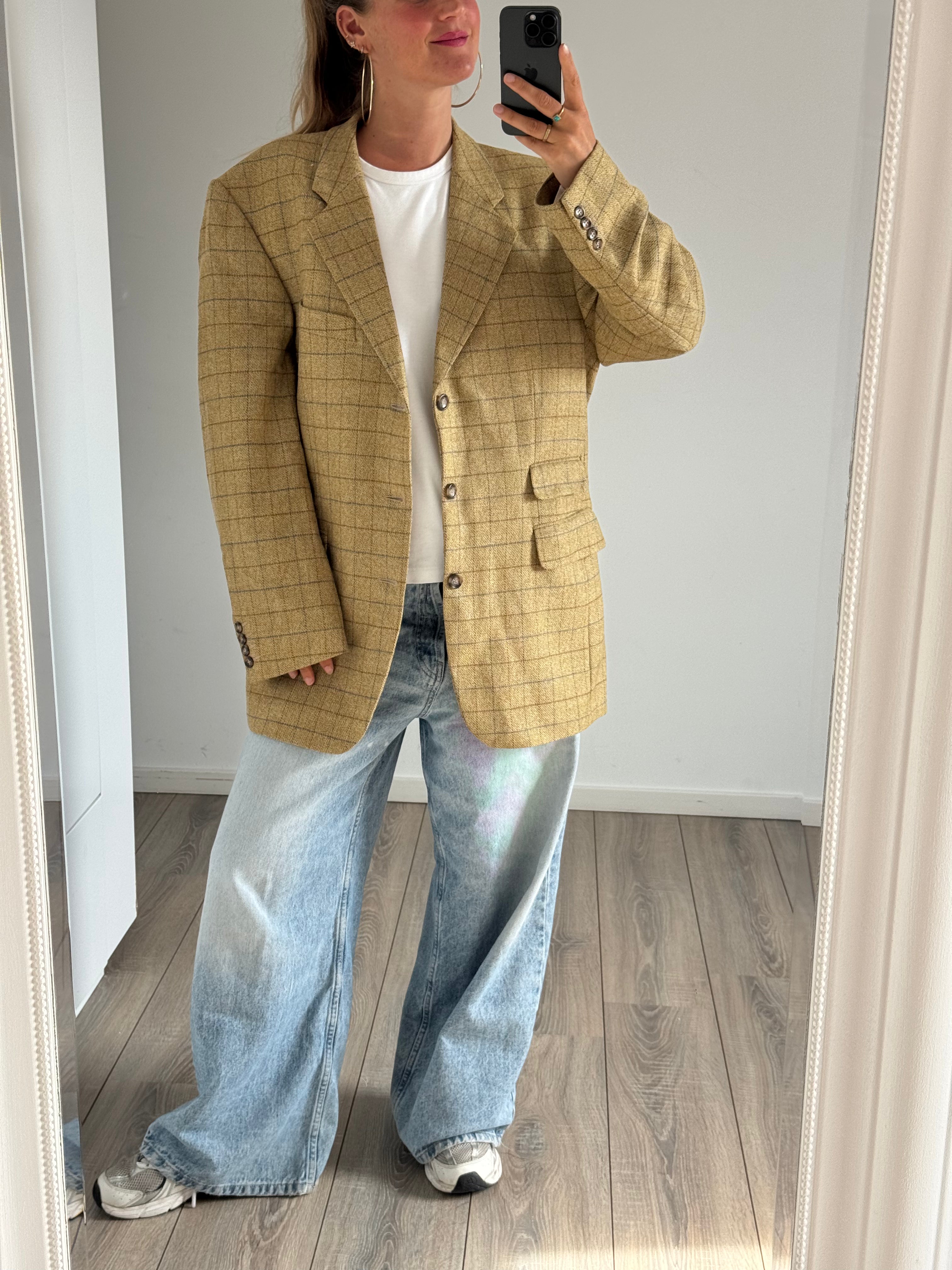 Oversized Checked Vintage Blazer