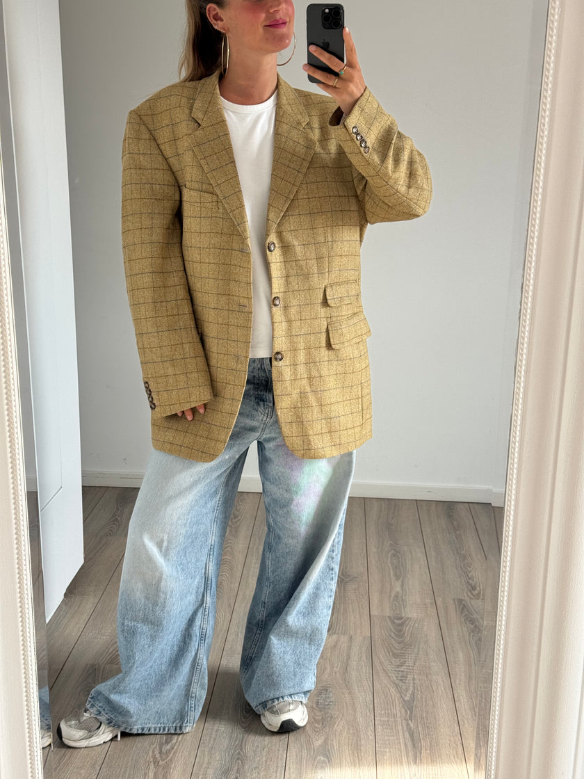 Oversized Checked Vintage Blazer