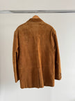 Golden Beige Suede Oversized Blazer