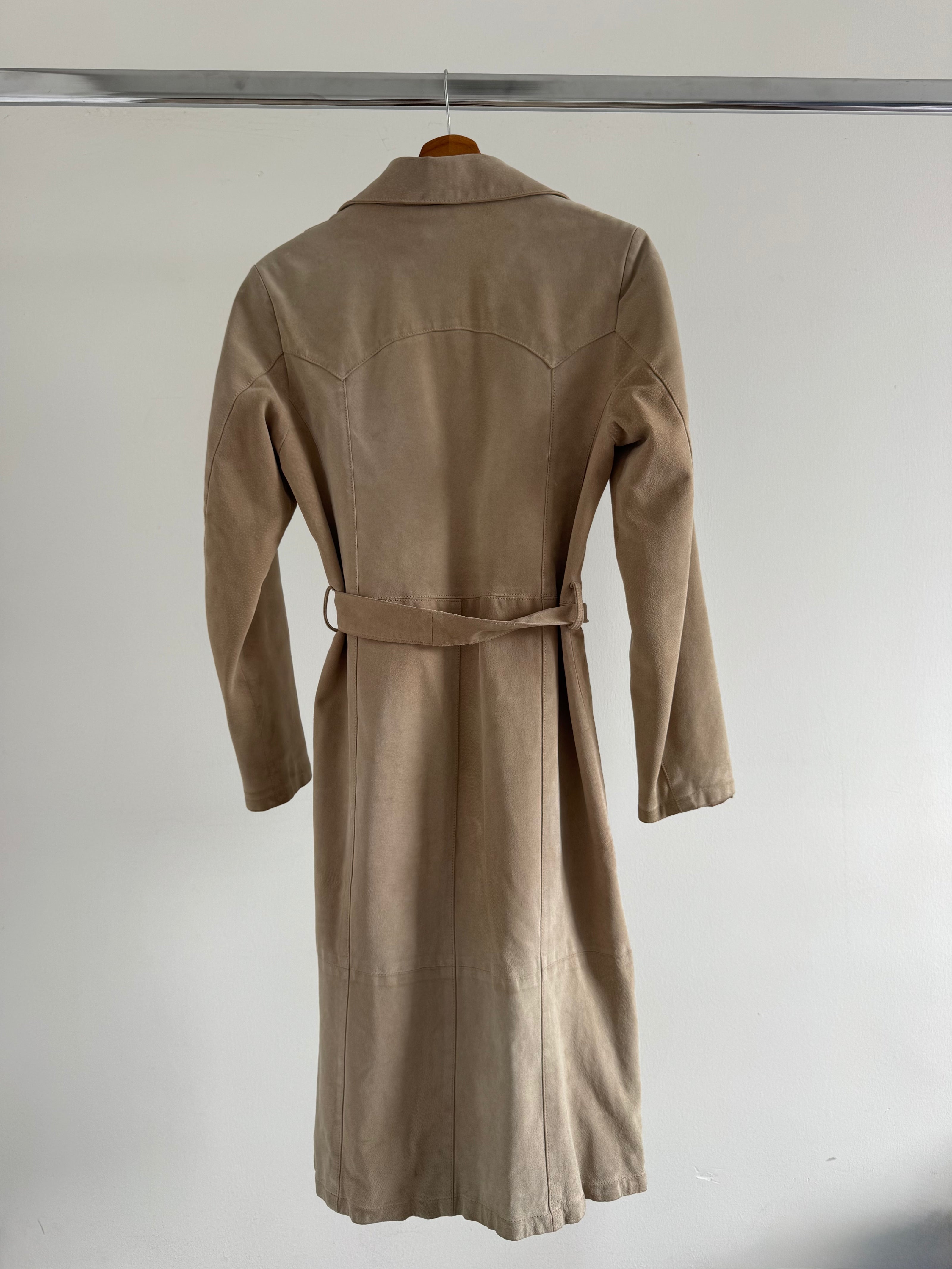 Light Beige Suede Vintage Trenchcoat