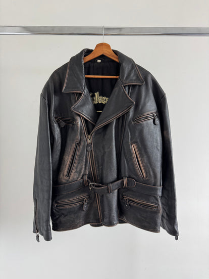 Oversized Leather Biker Jacket
