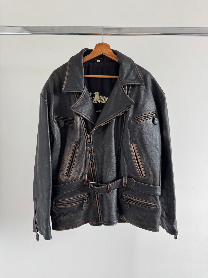 Oversized Leather Biker Jacket