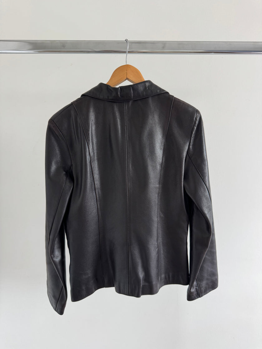Chic & Short Brown Leather Jacket