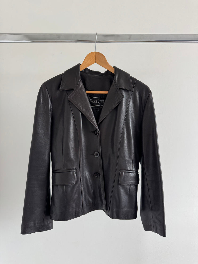 Chic & Short Brown Leather Jacket