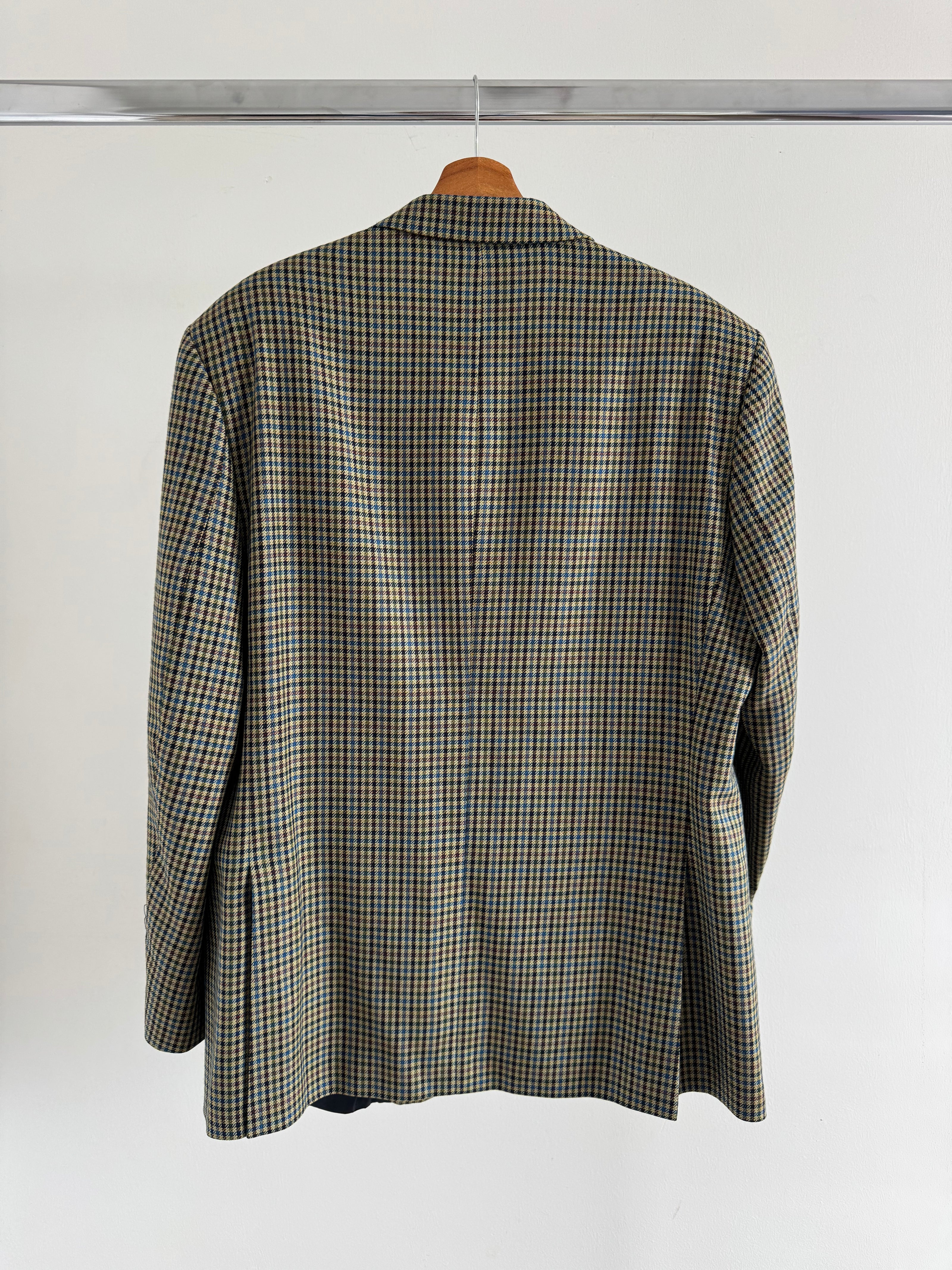Beige Checked Oversized Blazer