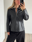 Vintage Fitted Black Leather Jacket