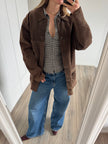Vintage Brown Suede Oversized Jacket