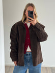 Oversized Dark Brown Suede “Dad” Jacket