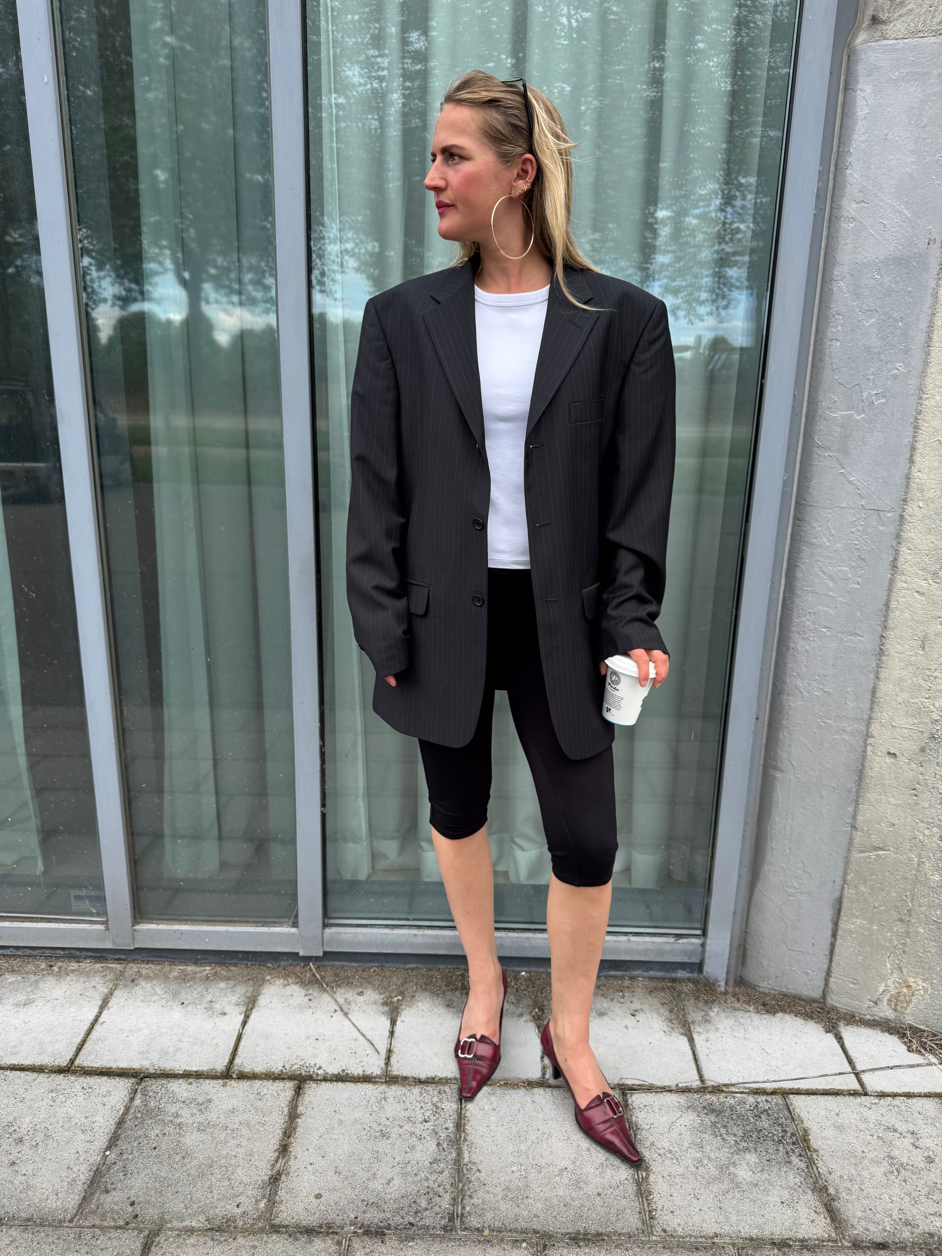 Dark Navy Pinstripe Blazer