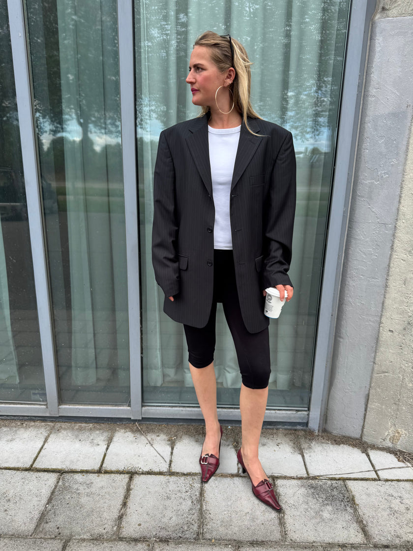 Dark Navy Pinstripe Blazer