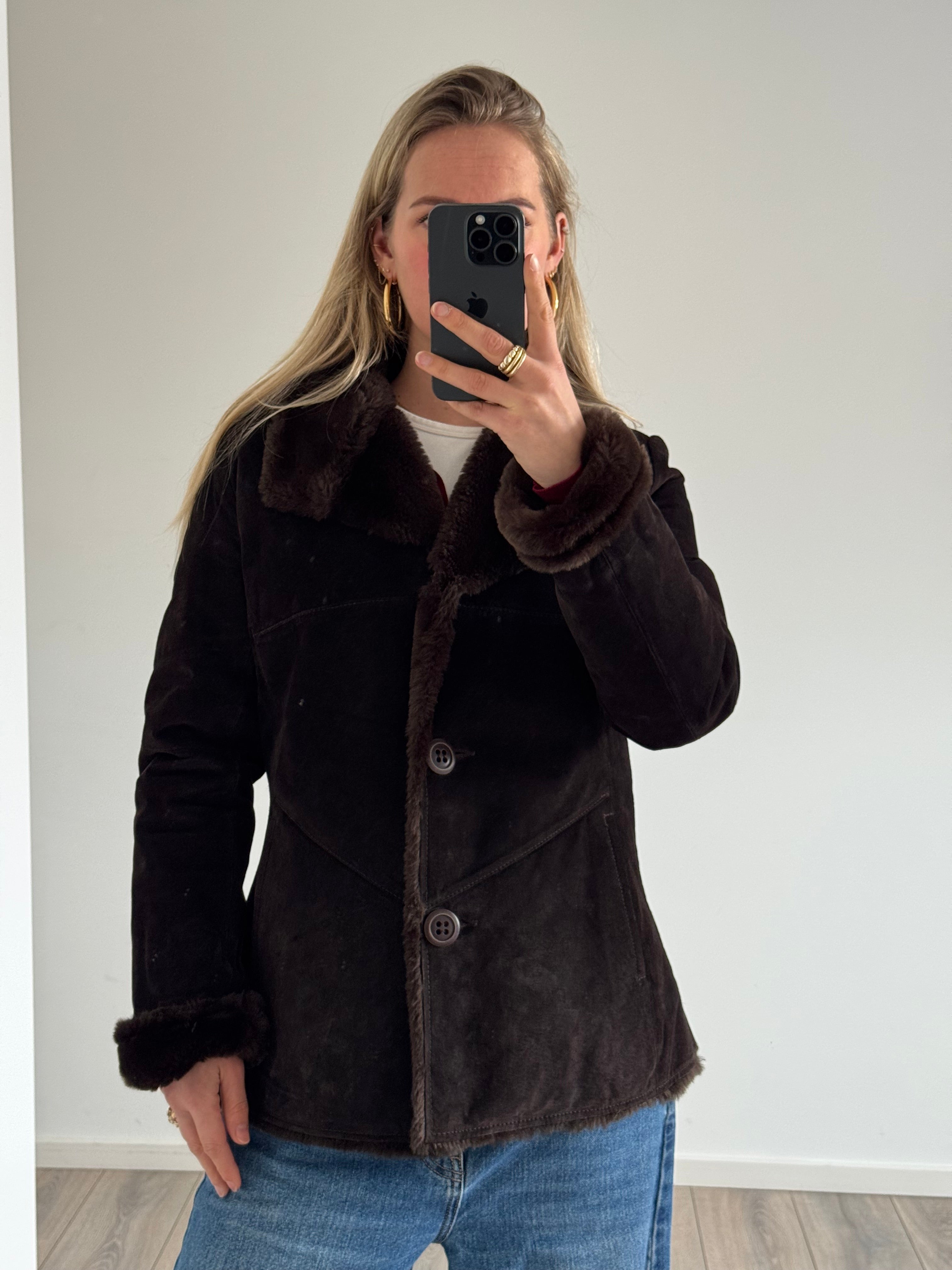 Dark Brown Suede Penny Lane Style Jacket