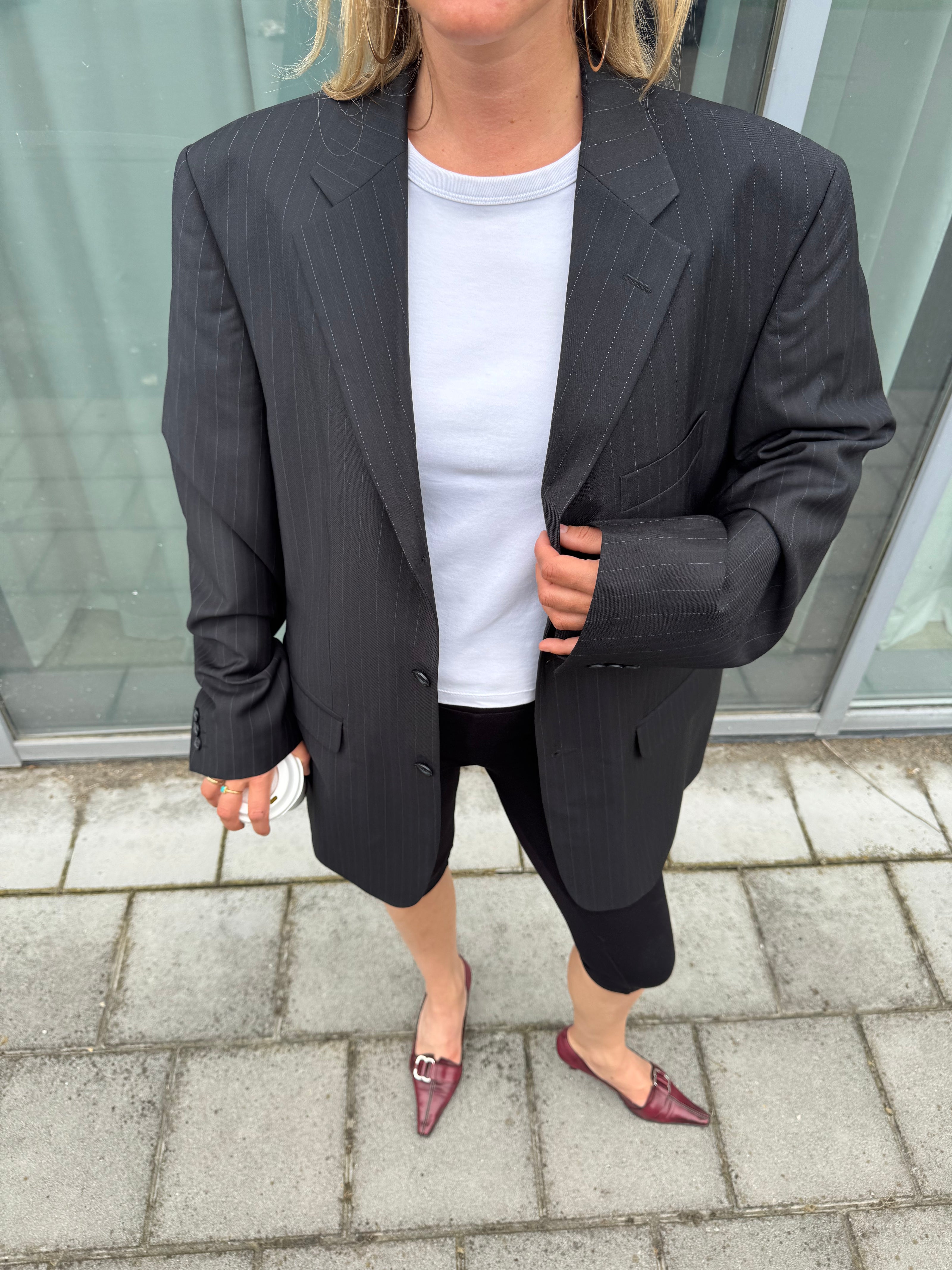 Dark Navy Pinstripe Blazer