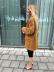 Golden Beige Suede Oversized Blazer