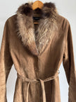 Penny Lane Style Suede Jacket with Fur