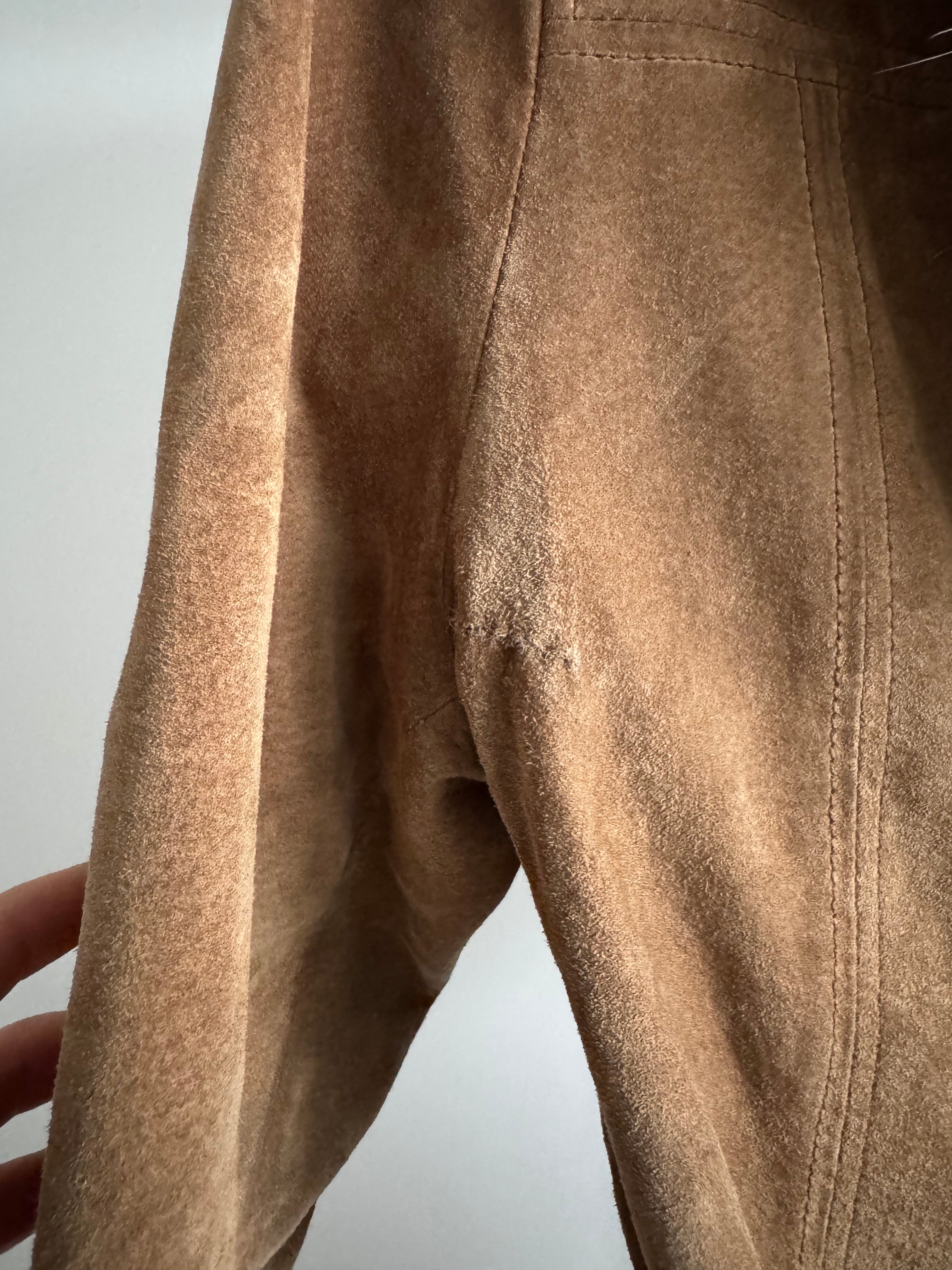 Penny Lane Style Suede Jacket with Fur