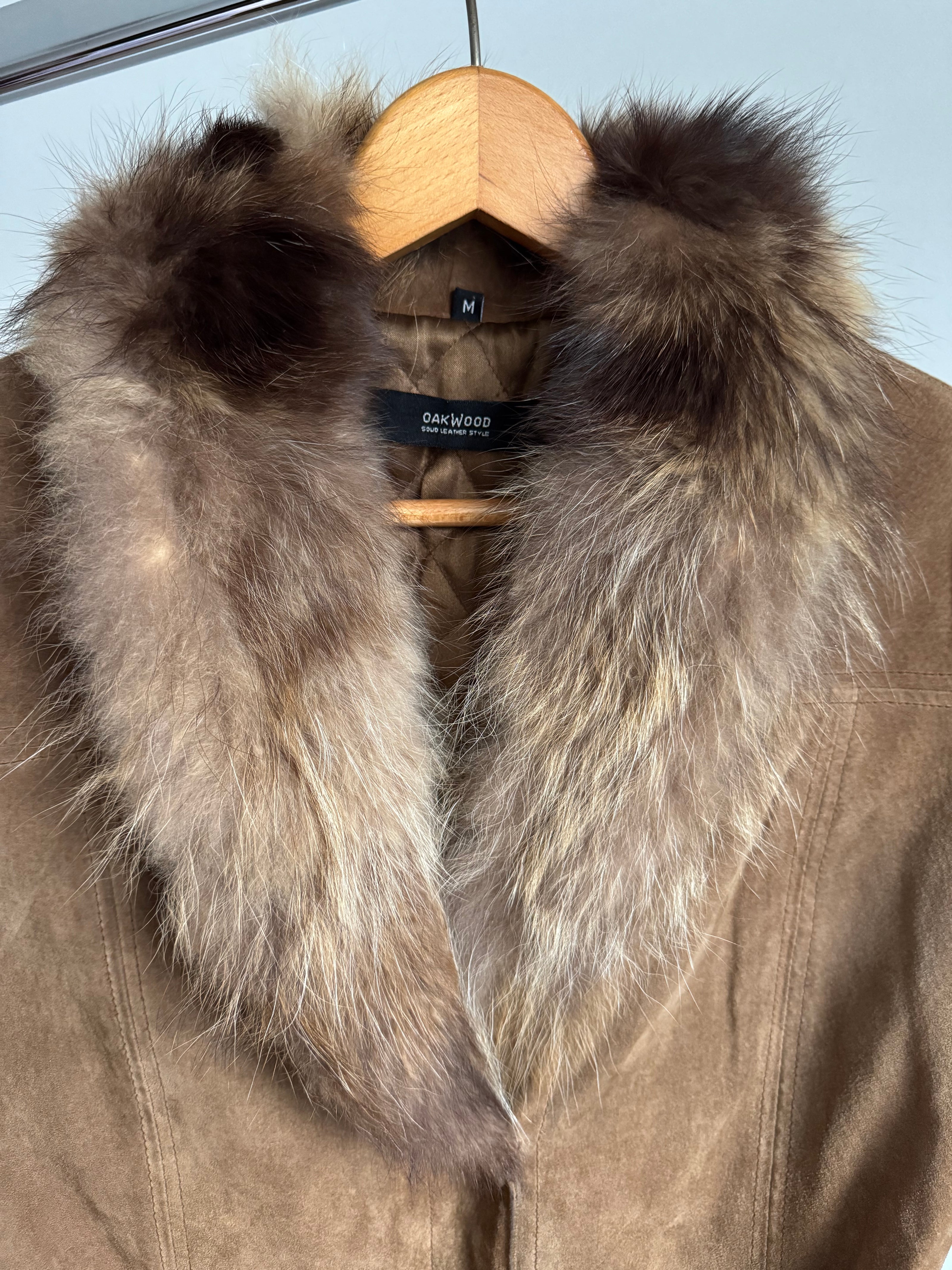 Penny Lane Style Suede Jacket with Fur